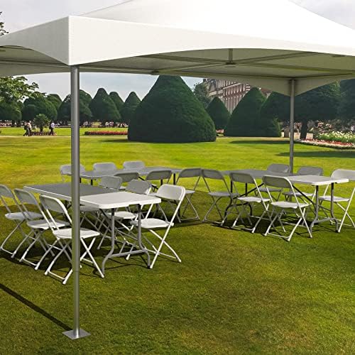 Bonnlo Folding Table 6ft, Portable Collapsible Plastic White Long Tables for Party, Camping, Banquet, Craft, Dining, Wedding, Outdoor and Indoor Use