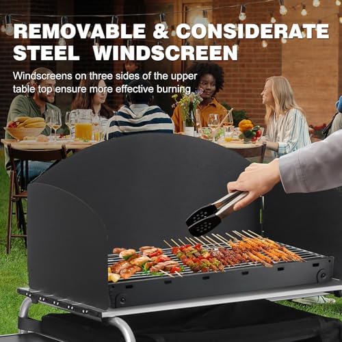 Aluminum Camping Kitchen Table with 3 Multifunctional Cupboards
