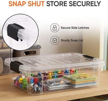 Superio 13.7 Quart Clear Plastic Storage Bin with Lid, Stackable Organizer Box, BPA-Free Storage Container for Home, Garage, School & Office, 2 Pack