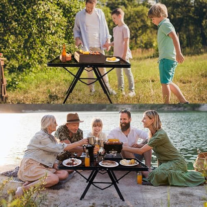 WildFinder Folding Grill Table, 3x2 FT Adjustable Height Camping Table