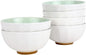 6-Piece Pasta Bowls 24 oz, Green Porcelain 6 inch, Microwave Oven Dishwasher Safe Scratch Resistant