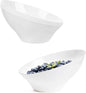 BESTVIP 8oz White Plastic Serving Bowls for Party - 12 Pack Angled Disposable Serving Bowls, Party for Chips, Snacks, Fruit, Salad - Bowls for Parties, Daily Use, Catering, Christmas