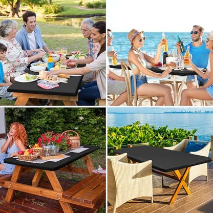 homing Rectangle Table Cloth Cover 6 Foot Black Elastic Fitted Tablecloth