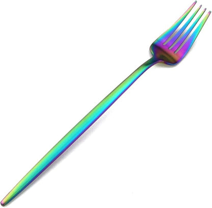 Gugrida 20-Piece 18/10 Stainless Steel Flatware Silverware, Luxury Dinnerware Set Travel Cutlery Tableware Include Knife Fork Spoon Service for 4,Healthy & Eco-Friendly Dishwasher Safe (Rainbow Matte)