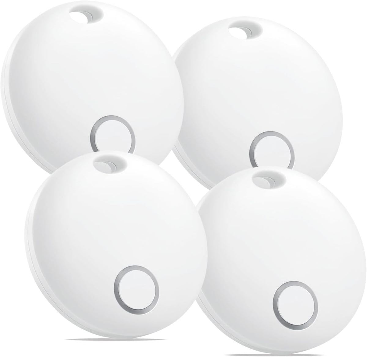 Air Tracker 4 Pack, Smart Bluetooth Tracker Works with Apple Find My (iOS Only), Item Finder Locator for Keys, Luggage, Backpack, IP67 Waterproof, White