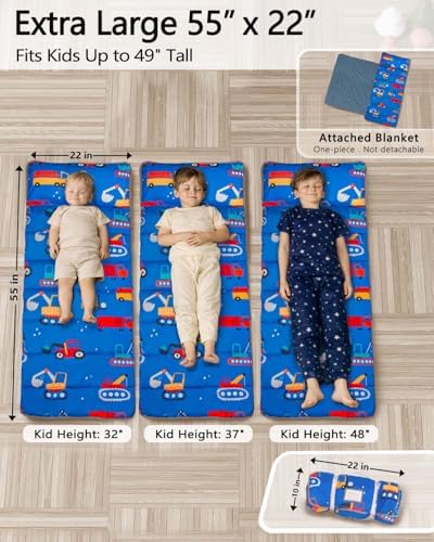 Primlect Toddler Nap Mat with Pillow, Thickened Extra Large Sleeping Bag