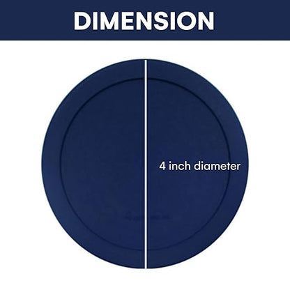 Wood Grip - Lids for Pyrex and Anchor Round Glass Containers - Lids for Pyrex Glass Containers - Replacement Lids (Blue, 2 Cups, 4 Pack)