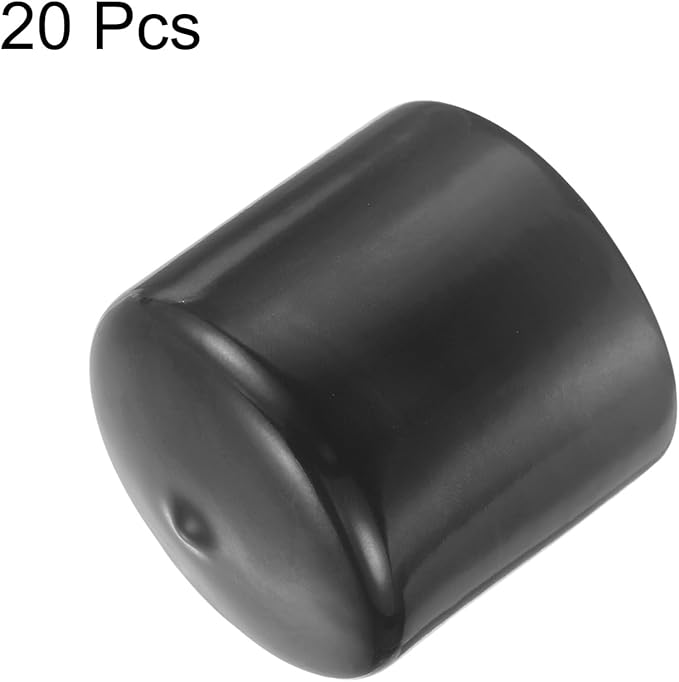 uxcell 20pcs Rubber End Caps 47mm(1 7/8") ID Vinyl Round Tube Bolt Cap Cover Thread Protectors Dark Grey