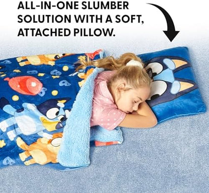 Silk Touch Sherpa Slumber Bag for Boys and Girls, Sleeping Bag with Zipper, Sleepover Set, 27 x 56 inches