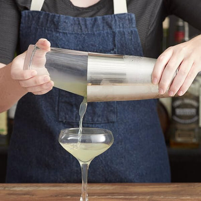 28 oz Stainless Steel Cocktail Shaker Tin, Silver, Full Size, 7 Inches Height, Dishwasher Safe, Professional Bar Tool