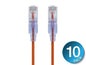 Monoprice Cat6A 5ft Orange 10-Pk Patch Cable UTP 30AWG 10G Pure Bare Copper Snagless RJ45 SlimRun Series Ethernet Cable
