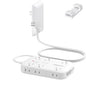 Extension Cord with Outlet Cover & Multi USB- 5 FT, Ultra Thin Outlet Concealer with Cord & 12AC Outlet 6 USB (24W/4.8A), Charging Station for Multiple Devices, for Behind Wall Furniture Couch Sofa TV