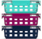 Ello Duraglass 3.4 Cup Glass Meal Prep Containers, 6 Pc, 3 Pack,Mixed Berry