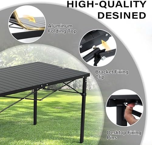 OUTSIDER Roll-Up Aluminum Camping Table for 4-6 People