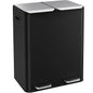 16 Gal (2 x 30 L) Dual Trash Can, Stainless Steel Kitchen Garbage Bin, Recycle Dustbin with Odor Control Box, Soft-Close Lid, Inner Buckets, Side Handle, Step Pedal, for Home Office