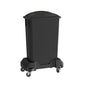 23 Gallon Black Slim Jim Trash Can with Flat Lid with Handle and Dolly