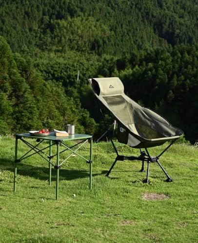 iClimb Lightweight Stable Alu. Folding Square Table Roll Up Top (Green, M)