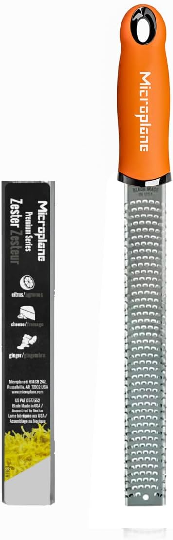 Microplane Premium Classic Series Zester Grater, 18/8, Orange
