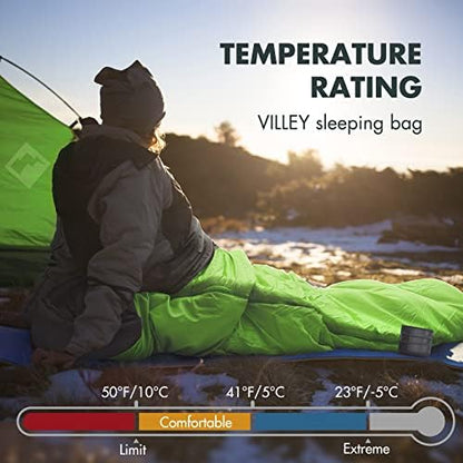 VILLEY Mummy Sleeping Bag, Lightweight Backpacking Sleeping Bag for Adults & Kids, Camping Hiking Equipment for 3-4 Seasons