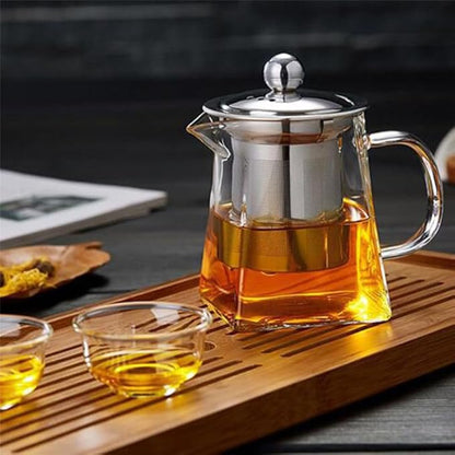 Homoyoyo Tea Kettle Stovetop Whistling Glass Tea Pot Strainer 950ml Infuser Teapot Kettle for