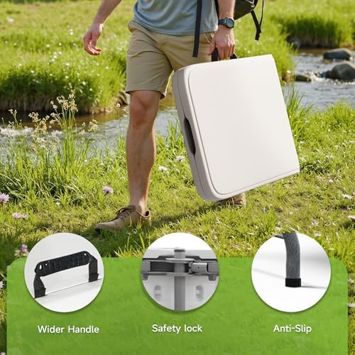 Folding Table 6 Foot - Heavy Duty 330LBS Capacity, Sturdy & Foldable Design with Safety Lock - Portable Tables Folding for Camping, Party, Indoor & Outdoor Use, 2 Pack