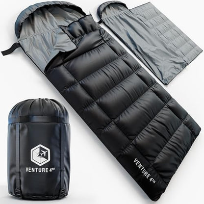 VENTURE 4TH Backpacking Sleeping Bag for Camping - Single, XXL & Double