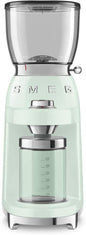 SMEG CGF11 Retro-Style Coffee Grinder – Burr Mill with 30 Grind Settings, Stainless Steel Conical Burrs, Removable Hopper – Precision Countertop Grinder for Espresso, Drip, French Press-Pastel Green