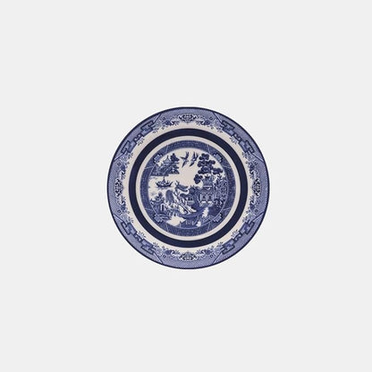 Oxford Flamingo-Blue Willow Porcelain 20 Piece Dinnerware Set Service for 4