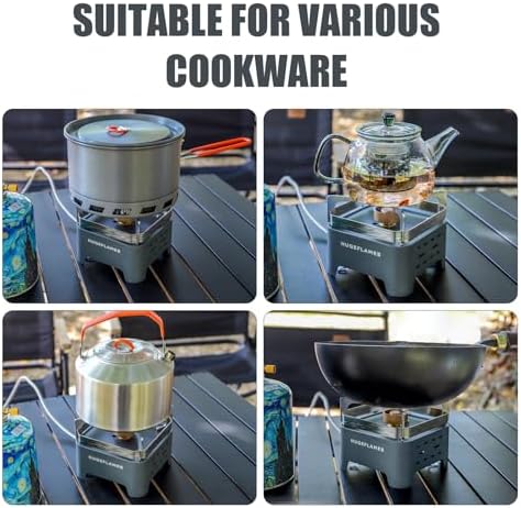 Single Burner Propane Stove, Wind-Guard Camping Stove, Automatic Ignition Propane Burner for Outdoor Cooking