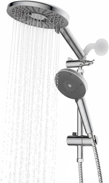 Shower Head with Filters - High Pressure Shower Filter Heads for Hard Water with Handheld - Dual Filtration Removes Chlorine, Fluoride, Heavy Metals (Chrome)