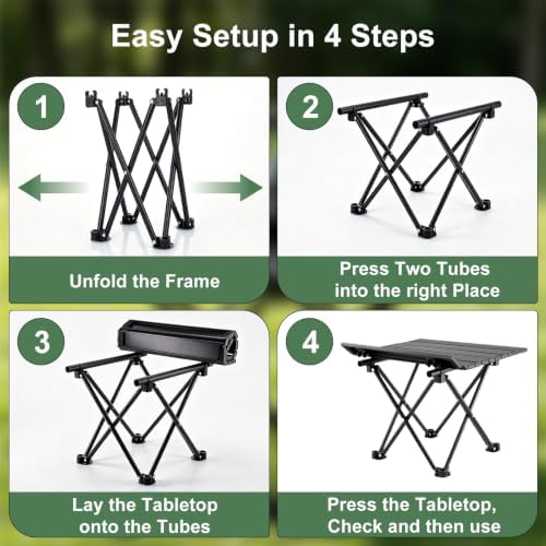 2 Pcs Portable Camping Table, Folding Beach Table