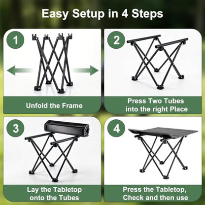 2 Pcs Portable Camping Table, Folding Beach Table