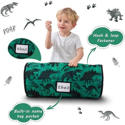 Lasoftan Toddler Nap Mat with Pillow and Blanket, Extra Large Rolled Napping Mats,Slumber Bags for Boys Girls,Kids Sleeping Bag for Daycare, Preschool Travel Camping