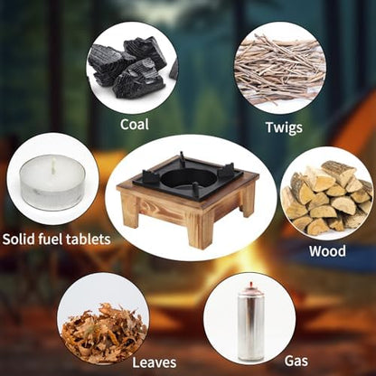 Alcohol Stove，Wood Stove，Wood Burner，Japanese Portable Stove, Suitable for Outdoor Picnicking, Making Soup, Hotpot, Grilling Meat, Boiling Water