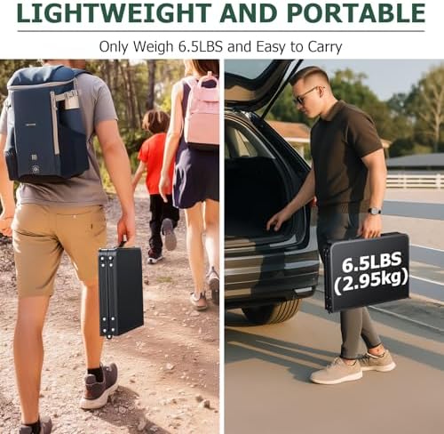 JiGiU Folding Table with Metal Mesh Desktop, Grill Table Camping Table with Carry Handle Adjustable Height (9.7", 28", 18.8"), 180lbs Weight Capacity Outdoor Table for Camp, Cooking, BBQ, RV, Picnic