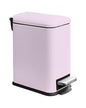 Bathroom Trash Can with Lid, 1.3 Gallon Trash Can with Removable Inner Bucket, Stainless Steel Garbage Can, Soft Close, Slim Pedal Trash Bin for Small Place, 5 Liters, Pink