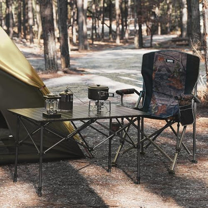 Byliable Folding Camping Table, Portable Aluminum Adjustable Height, Black