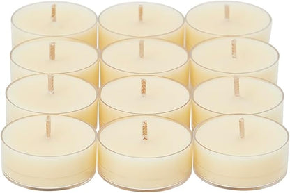 PartyLite Set of 12 Tea Lights Candles, Lemongrass & Thyme Scent, Aromatherapy Scented Candles Gift Set, Up to 4 to 6 Hours Burn Time