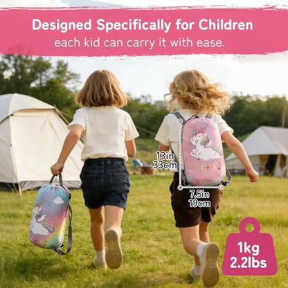 tuphen Kids Sleeping Bag - 50-77℉ 3-Season Waterproof Sleeping Bag for Boys & Girls, Lightweight 2.2 lbs Camping Gear with Compression Bag Ideal for Camping, Hiking, Indoor