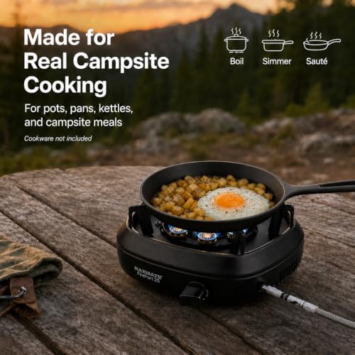 FirePort 25 Portable Propane Stove, 25,000 BTU, Black
