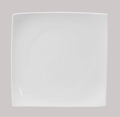 Bone China Elegance White Square Plate 10.5", Set of 6 Pieces