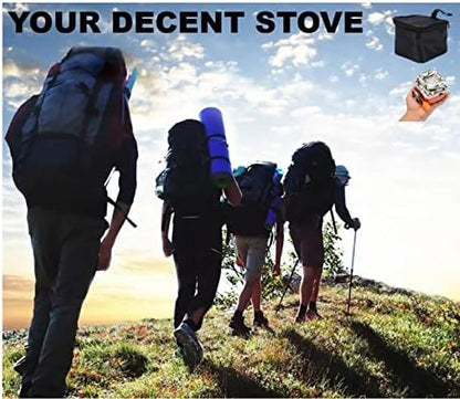 Camping Stove, Backpacking Stove, Foldable, Portable, Lightweight, Piezo Ignition, Single Burner Adjustable, Premium Mini Powerful and Stable Camp Stove for Hiking Picnic, 1+2+1+1pcs