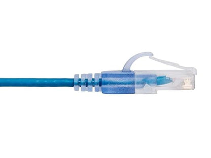 Monoprice Cat6A Ethernet Patch Cable - Snagless RJ45, 550Mhz, 10G, UTP, Pure Bare Copper Wire, 30AWG, 5-Pack, 14 Feet, Blue - SlimRun Series