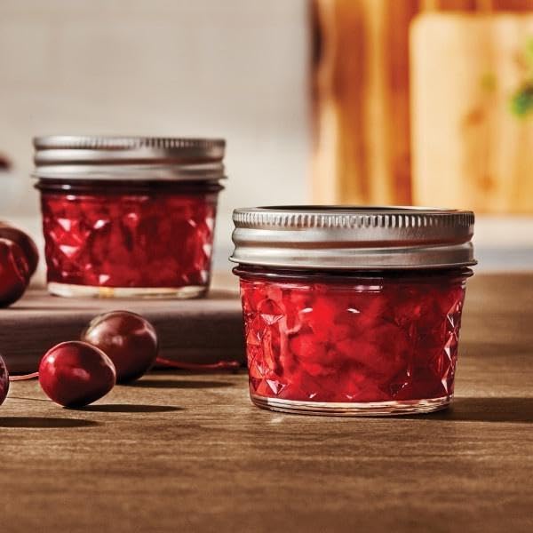 Ball Mason 4oz Quilted Jelly Jars with Lids and Bands, Set of 12