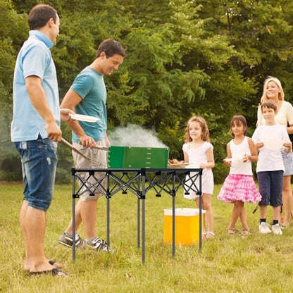 Anbte Heavy-Duty Roll Up Camping Table, Support 264 lbs, 48” x 24”, Black