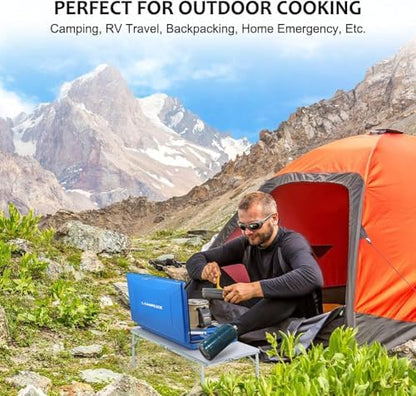 Camplux Camping Stove 20,400 BTU, 1 Grill & 2 Burners Propane Stove for Outdoor Cooking