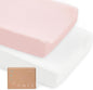 PurComfy Supersoft Diaper Changing Pad Covers, 2-Pack Premium Bamboo Viscose Change Table Pad Covers for Baby Girls and Boys, Hypoallergenic Stretchy Changing Table Cover Sheets