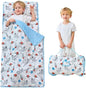 Lasoftan Toddler Nap Mat with Pillow and Blanket, Extra Large Rolled Napping Mats,Slumber Bags for Boys Girls,Kids Sleeping Bag for Daycare, Preschool Travel Camping