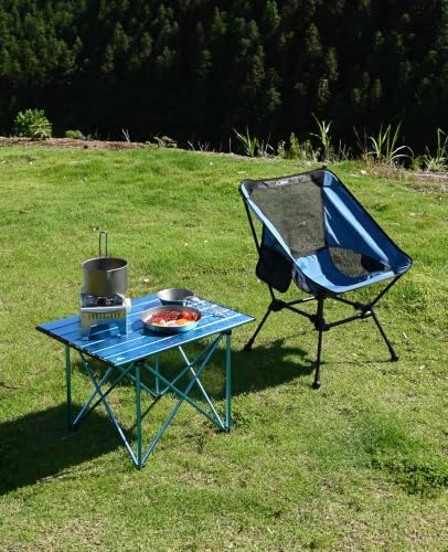 iClimb Ultralight Compact Camping Folding Table (Reinforced Blue - L)