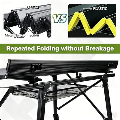 JOUYEK Folding Outdoor Camping Table, Lightweight Aluminum Camp Table